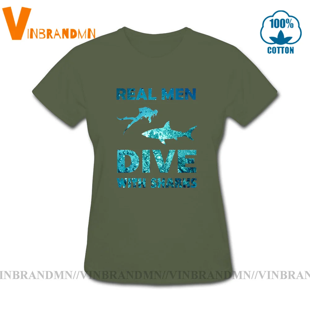 Summer Fashion Women T-Shirt Free diving One Breath Dive Ocean Sea T-Shirt Casual Cotton Sharks T-shirt Scuba diver design