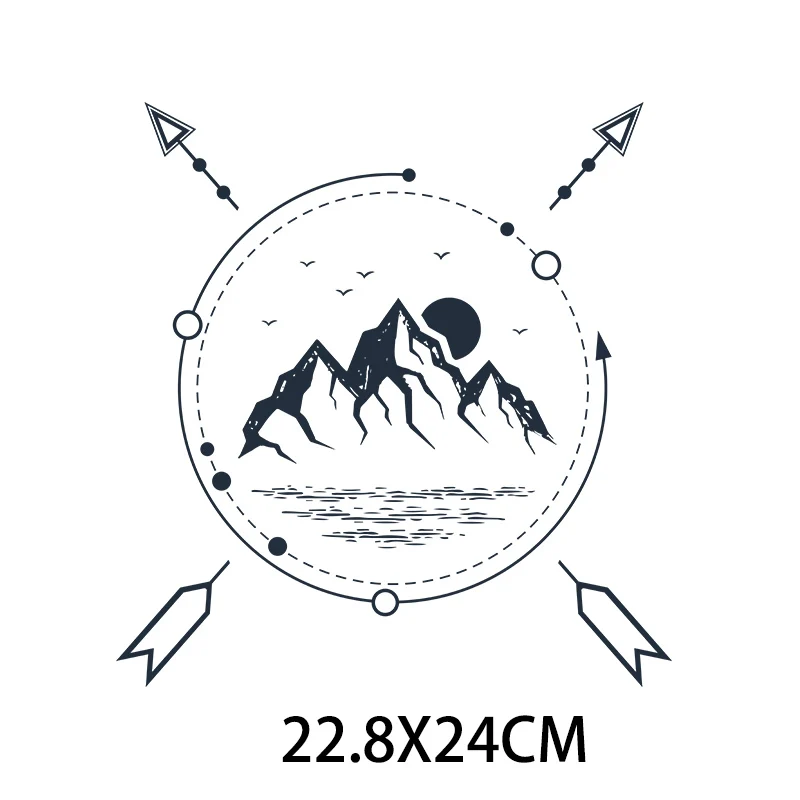 Letter Snow Mountains Iron on Patches Heat Transfer Stickers Boy DIY T-shirt Badges Clothing Apploque Press Printing Decor