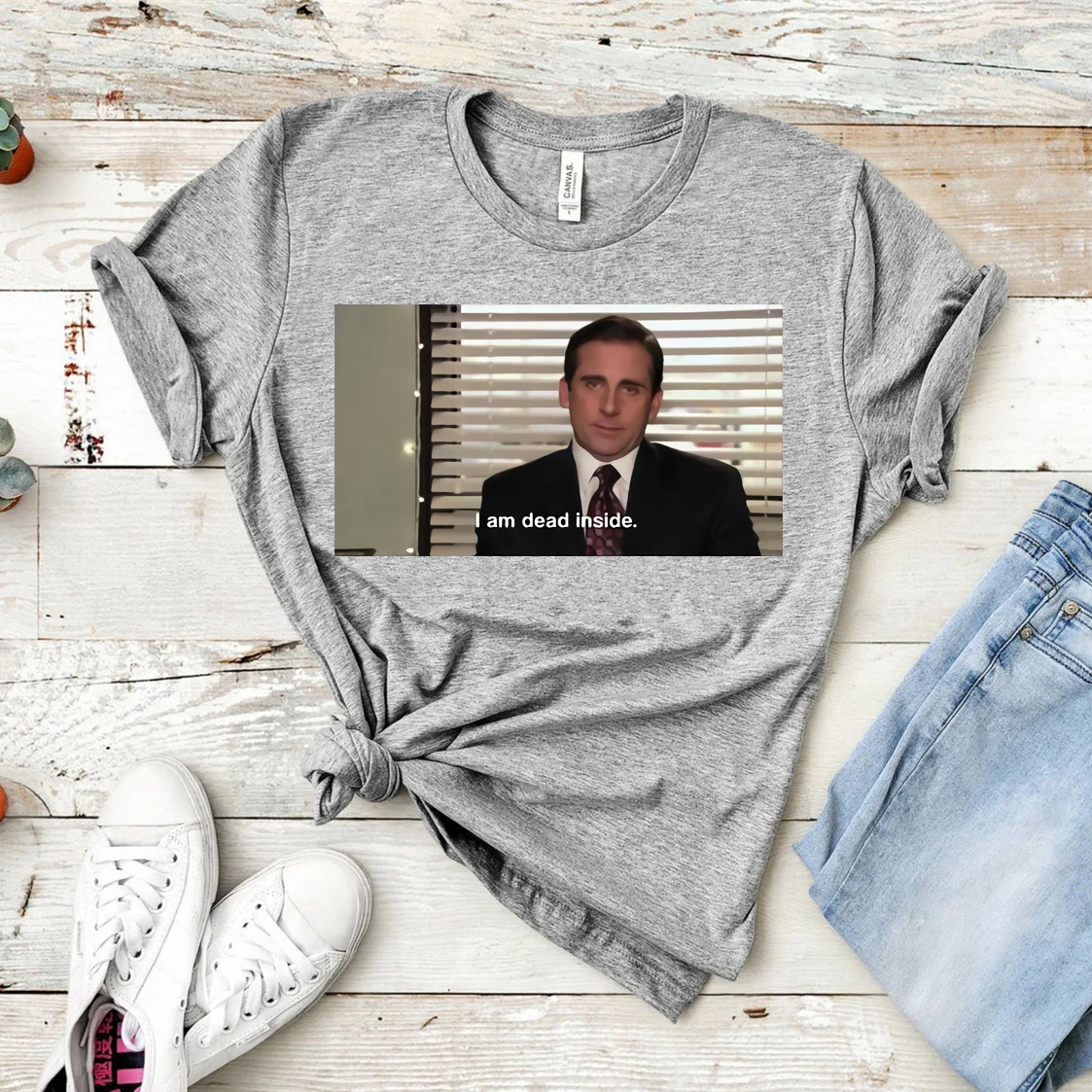 I Am Dead Inside Michael Scott T-shirt Funny The Office Tv Show Shirt Dunder Mifflin Schrute Farms Shirts Ulzzang Harajuku Tees view 2