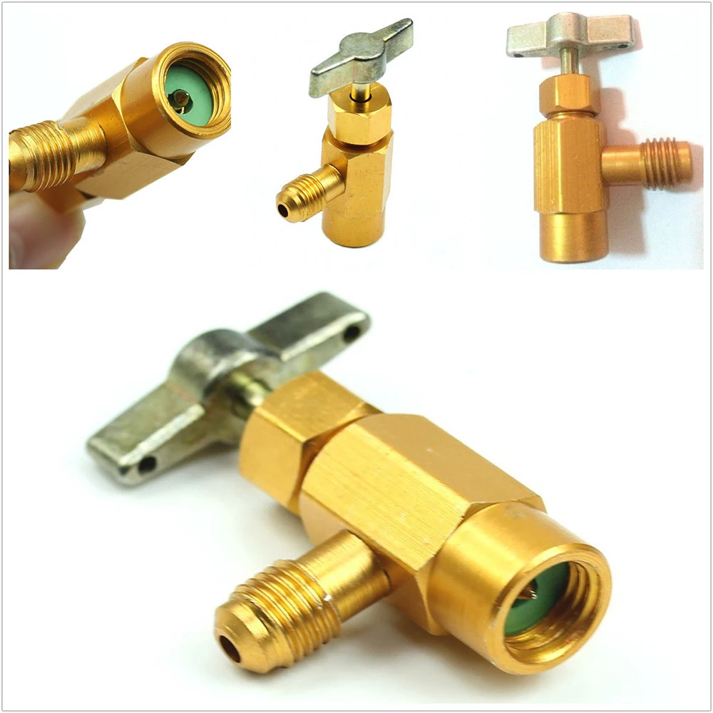 Adapter gwintu 1/4 R-134a zawór otwierający butelkę z czynnikiem chłodniczym 60*35mm klimatyzator samochodowy akcesoria samochodowe