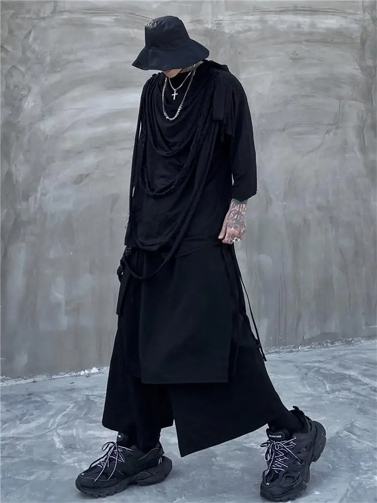 Men's new dark European and American street hip-hop loose casual large size long sleeve personality small assorted hoodie