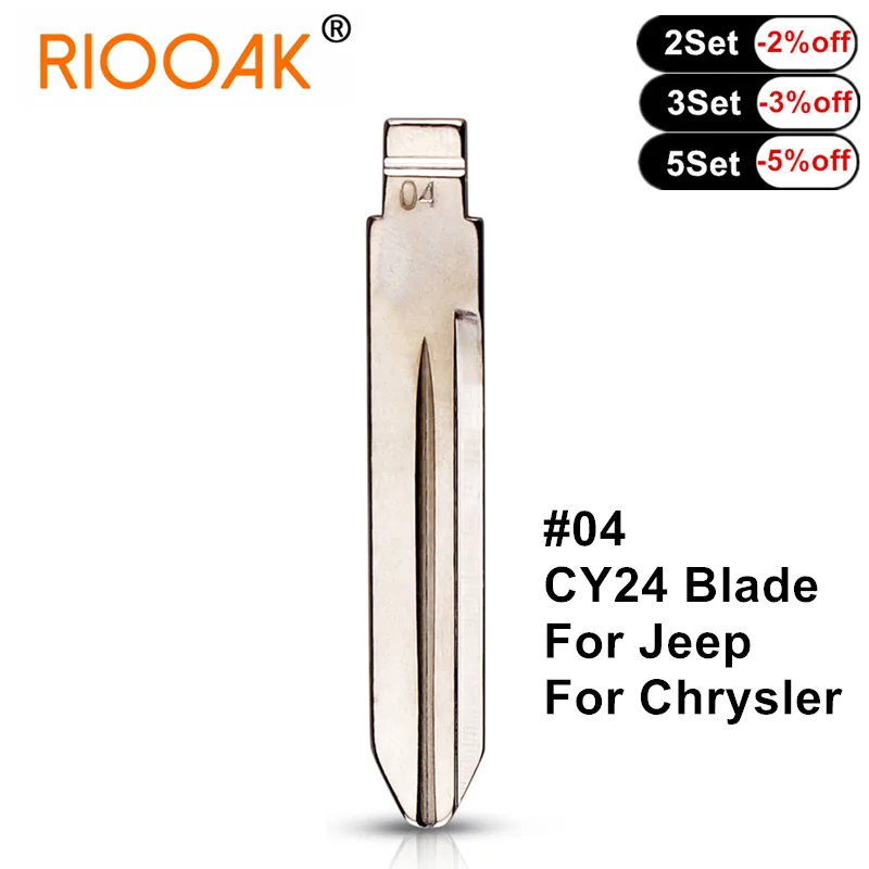 

10pcs Type #04 CY24 Replacement Metal Blank Uncut Flip KD Blade For Chrysler 300C Jeep Dodge Auto Car CY24 Key Blade