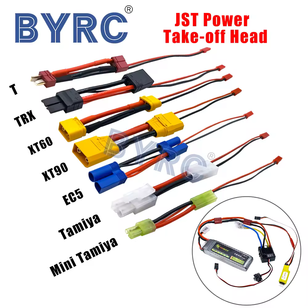 L'adattatore di alimentazione JST T/TRX/XT60/XT90/EC5/Tamiya/Mini Tamiya viene utilizzato per altre apparecchiature per prelevare l'alimentazione dalla batteria principale.