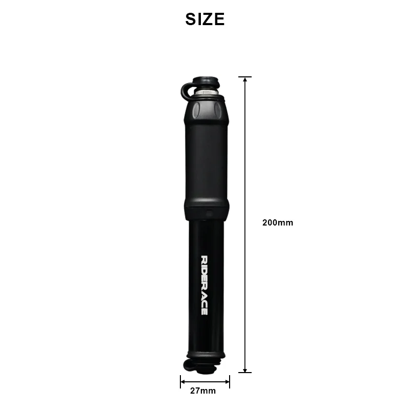 Tragbare Fahrradpumpe mit Schlauch, Ballnadel, Handluftpumpe für Mountainbike und Rennrad, Reifenfüller, Schrader- und Presta-Ventil, MTB-Zubehör – Detail 4