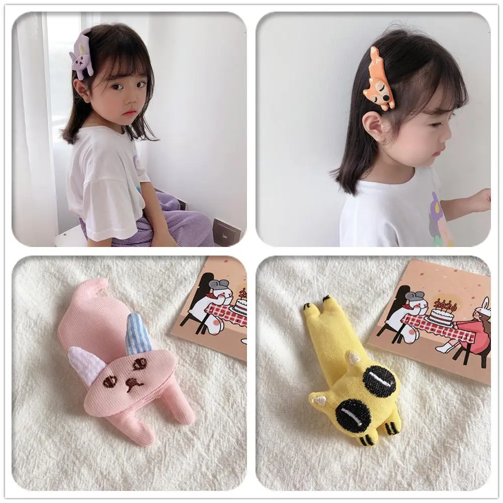 Boutique ins 12pcs Fashion Cute Cat Snap Clips Animals Barrettes Rabbit Fox Hairpins Princess Headwear Girls Hair Accessories