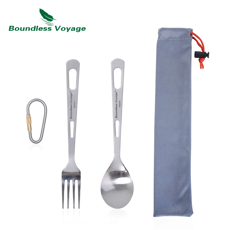 Boundless Voyage Campingbesteck-Set, Titan, Löffel, Gabel, Messer, Spork, Essstäbchen, Stroh, Outdoor-Geschirr, Reisen, tägliches Besteck