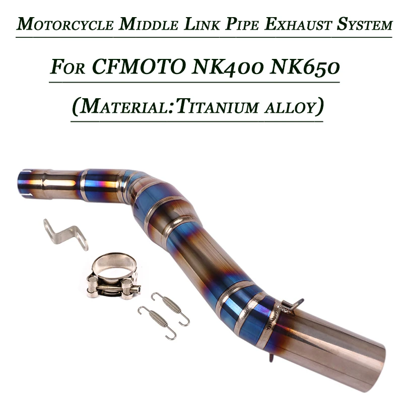 Motorcycle Middle Link Pipe Lossless Replace Original Exhaust System Connect 51mm Exhaust Muffler Tubes for CFMOTO NK400 NK650