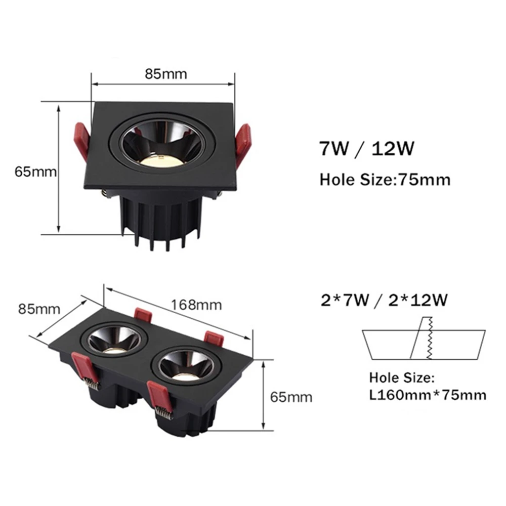 매립형 천장 스포트라이트 Led 조명, 싱글/더블 다운라이트, 220V, 스포트라이트, 실내 거실, 침실, 복도 조명기구