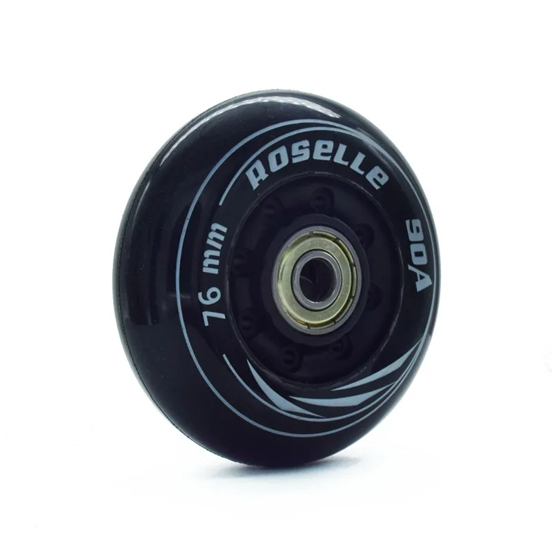 8 pcs ROSELLE 90A Roller Skates FSK Free Slalom Inline Skating Wheel + Spacers + ABEC-7 Bearings White Black 72 76 80mm 8mm