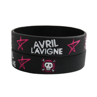 1 PC Avril Silicone Bracelets Rock Roll Music Punk Star Fashion Silicone Wristband