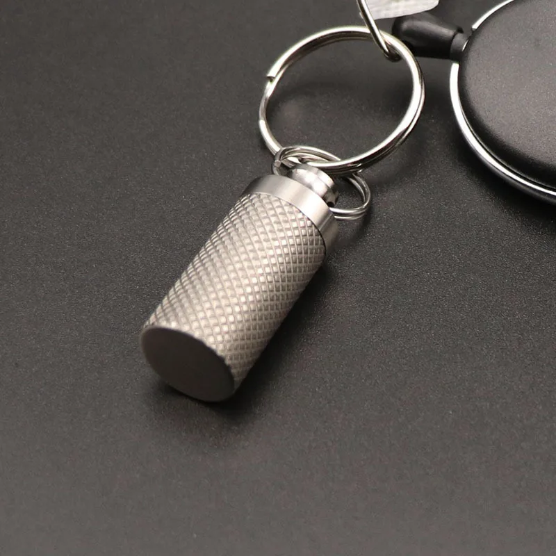 2021 Chrismas Gift High-end Portable Titanium Alloy Waterproof Bottles Canister Keychain