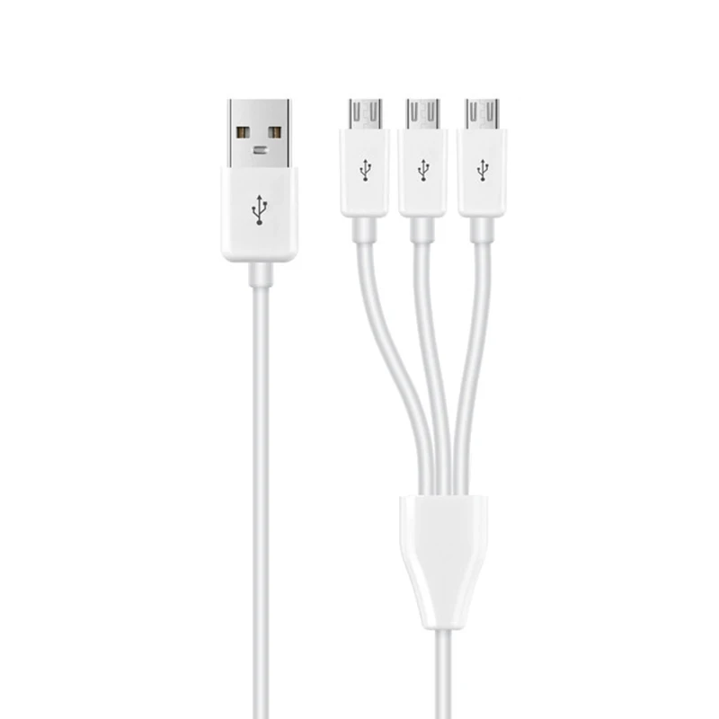 0.25M 1M 2M Dual Micro USB 3 Port Micro USB to USB Splitter Charging Cable For Smartphone Tablet