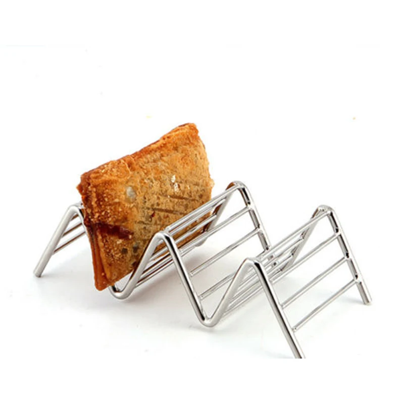 Soportes para tacos de acero inoxidable con forma de onda, estante para comida mexicana, soporte para perritos calientes, soporte para exhibición, tazón para condimentos, 5 tamaños