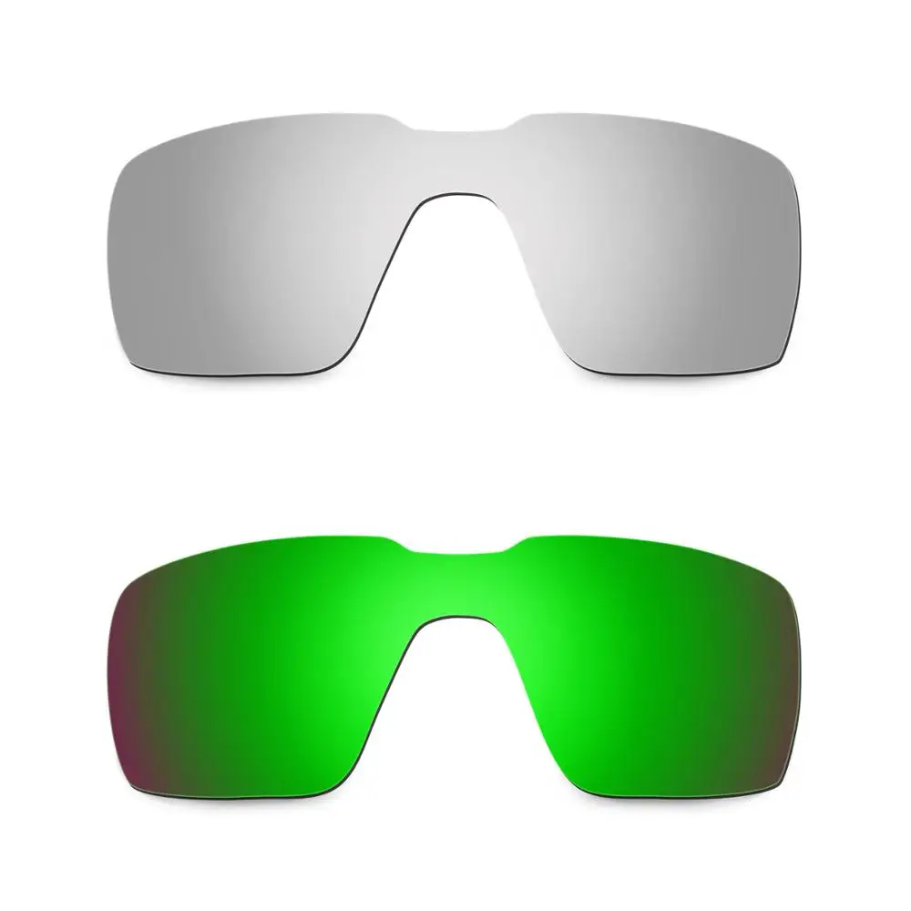 

HKUCO For Probation Sunglasses Replacement Polarized Lenses 2 Pairs - Silver & Green