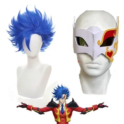 Anime SK8 The Infinity Adam Shindo Ainosuke Cosplay Wig Adams Blue Short Hair Blindfold Women Man Wig SK Eight Cos Wig + Wig Cap