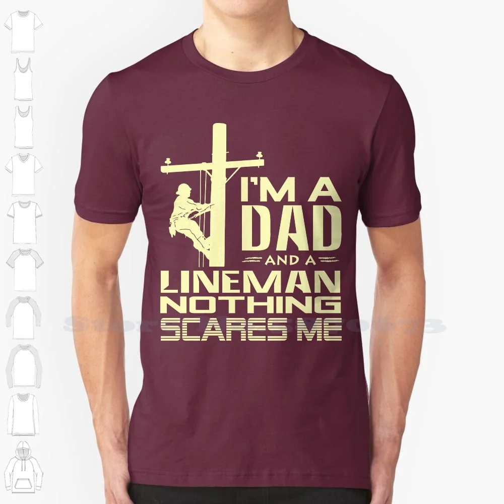 Short Sleeve O-Neck Cotton Tshirt Dad T Shirt Funny Nothing Scares Me Gift Shirt