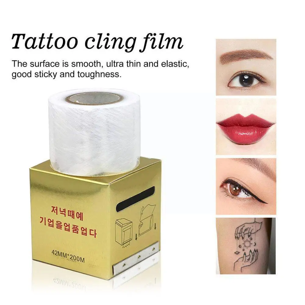 42mm*200m Eyebrow Film Plastic Tattoo Wrap Disposable Makeup For Permanent Eyebrow Tattoo Film Accessories Preservative Y1I7