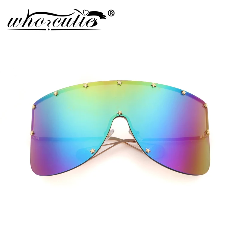 Women Oversized Goggles Sunglasses 2025 Brand Designer Female Mirror Coating Visor Mask Sun Glasses One Piece Shield Shades S008