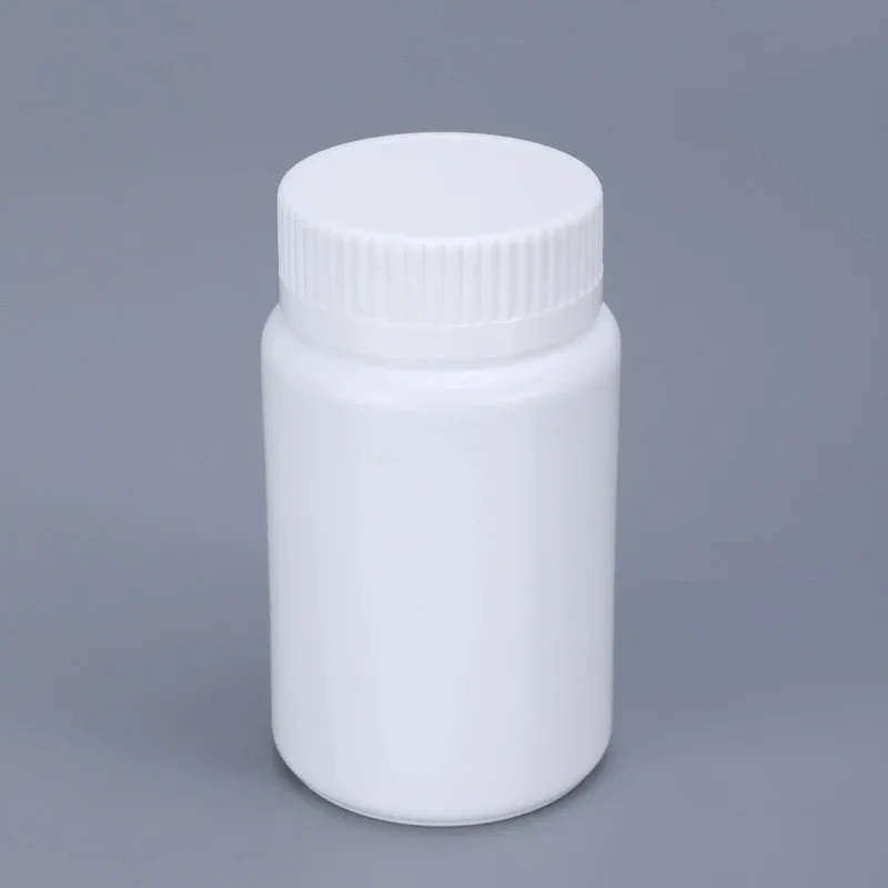 Empty 100ml HDPE plastic bottle with screw cap Round medicine storage container capsule pill vitamin Refillable bottle 50Pcs