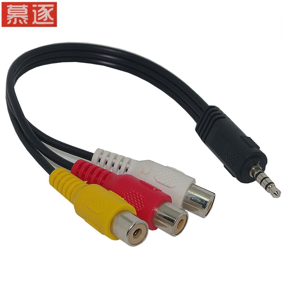 2PCS 3.5mm Jack Plug Male to 3 RCA Female Adapter to 3.5 AUX audio female Jack for mobile phone6 Mi6 Letv 2 pro 2 max2