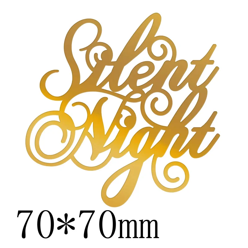 Silent Night HOT FOIL PLATE Silver DIY Photo Embossing Die Cut Scrapbooking Stencils Hot Stamping Foil