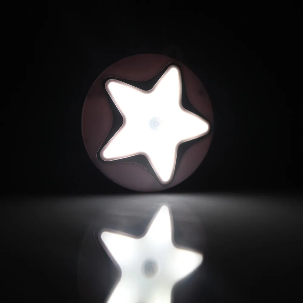 

Human Body Induction Inductive Automatic Pir White LED Motion Sensor Night Light Lamp Pentagram for Bedroom Wardrobe Bathroom