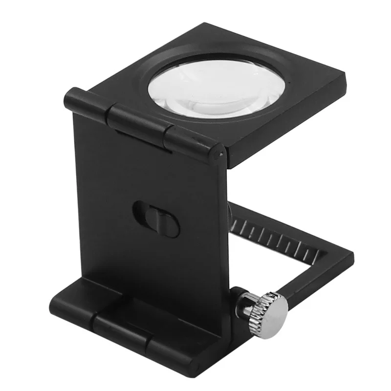 Imagem -03 - Mini Pocket Metal Magnifiers Testador de Linho Dobrável Lupa Contadora de Pano Lupa 10x