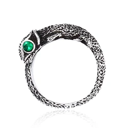 BEIER 316L stainless steel Vintage Green stone Eye Lizard Men's Ring Classic Animal High Quality Jewellery LLBR8-700R