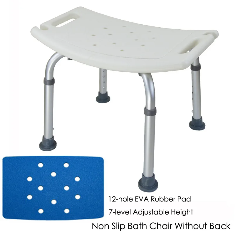 Elderly Medical Bath Tub Aids Seat Without Back Chair Non Slip EVA Cushion Kid Disabled Pregnancy Shower Stool Height Adjustable