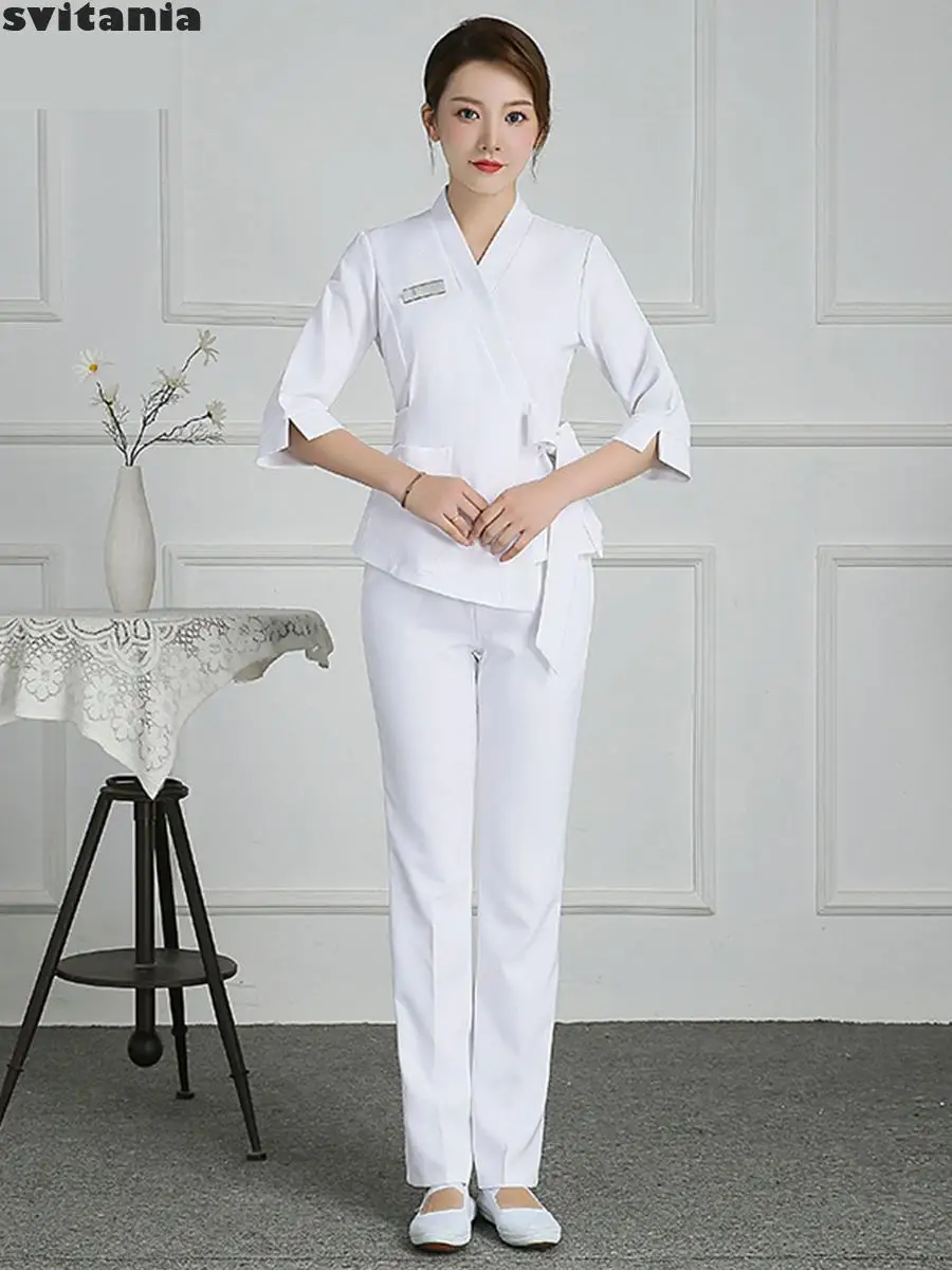 Ropa de trabajo para salón de belleza, uniforme de Spa para mujer, gestión de la piel