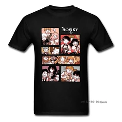 Mens Tshirt Hooky Comic Page Color T-shirts New Arrival Unique T Shirt Anime Designer Tops Male Men Black Tees New Japan Style