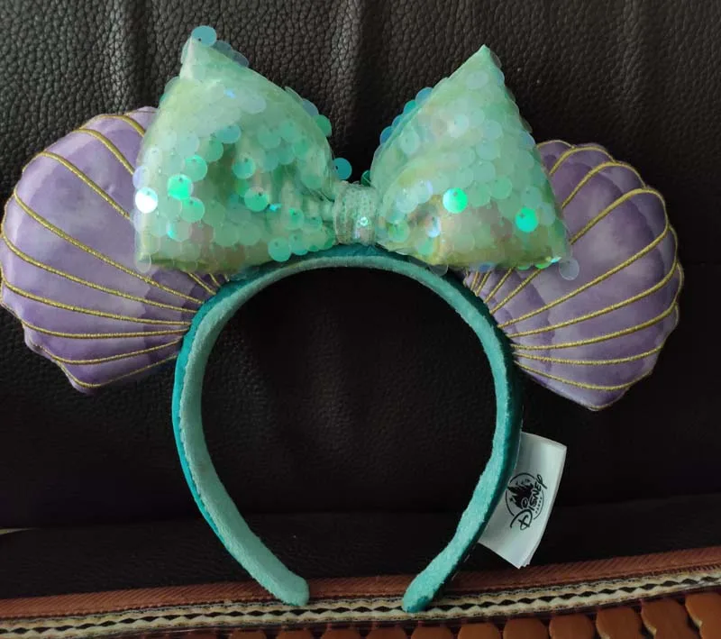 

new Disney Little Mermaid Hair Dont Care Purple Ariel Minnie Ears Headband gift
