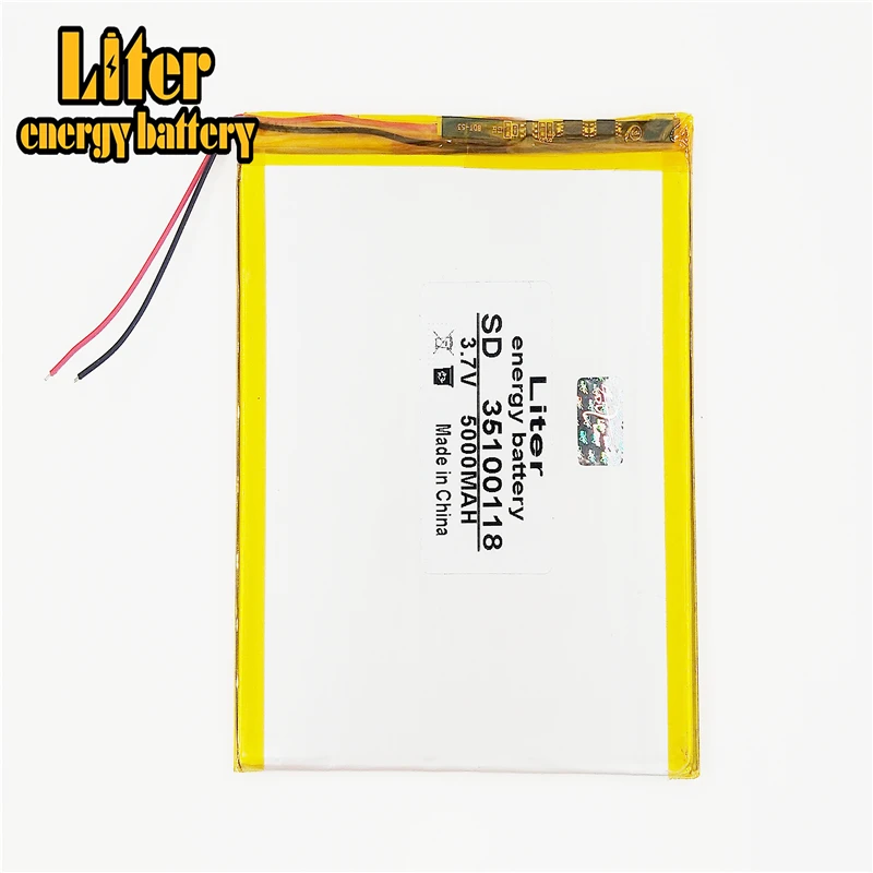 ポリマーリチウム電池 3.7 5000 mah 35100118 のための 7 インチ 8 インチ 9 インチ 10 インチ 12 インチタブレットpc
