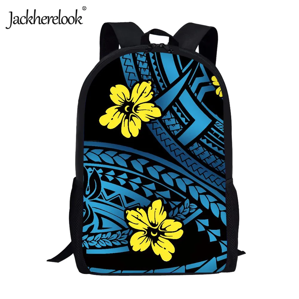 

Jackherelook Hibiscus Polynesian Pattern School Backpack for Girls Durable Schoolbag for Kids Children School Bags Mochila