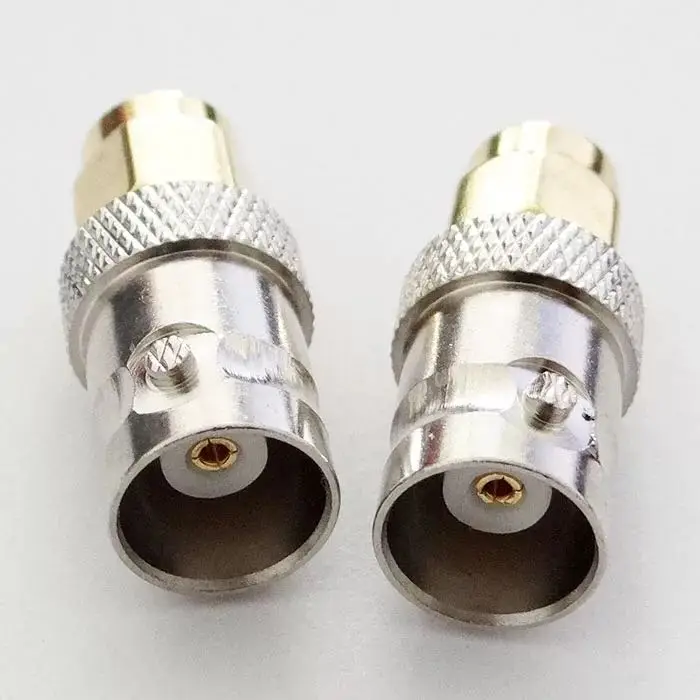 50PCS copper BNC female to Gold Plated SMA male plug RF Coaxial coax antenna ADAPTER