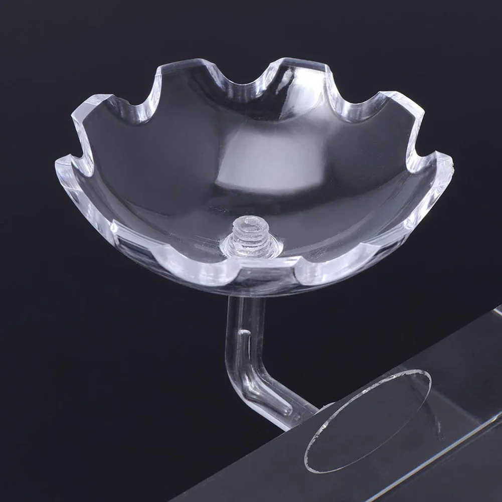 New Aquarium Fish Shrimp Feeder Acrylic Fish Tank Floating Bowl Flower Shape Food Feeder With Suction Cup Aquarium Supplies