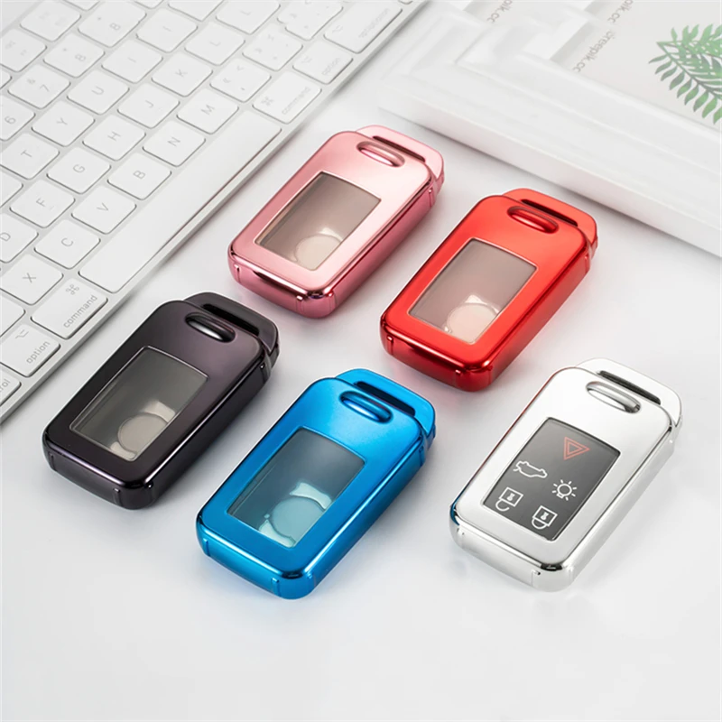 Car Key Cover Case Ring TPU For Volvo 5 Button for S40 S60 S70 S80 C30 C70 XC60 XC90 V40 V50 V70 Accessories Protection Keychain