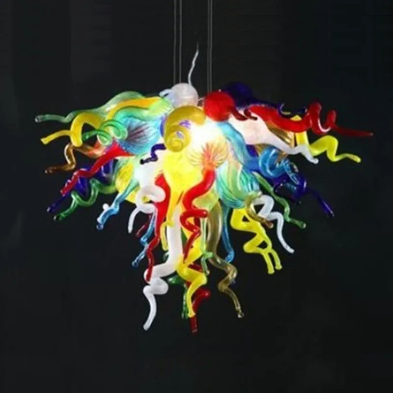 Multi Colored Glass Chandeliers Creative Hand Blown Glass Pendant Light for Living Room 60 by 40cm