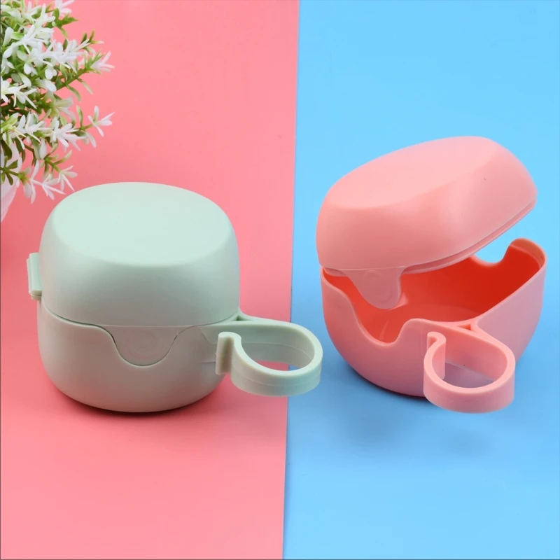 

OOTDTY 1pc Portable Plastic Pacifier Box Solid Colour Soother Container Holder Safe Dust Cover Teether Pacifier Storage Case