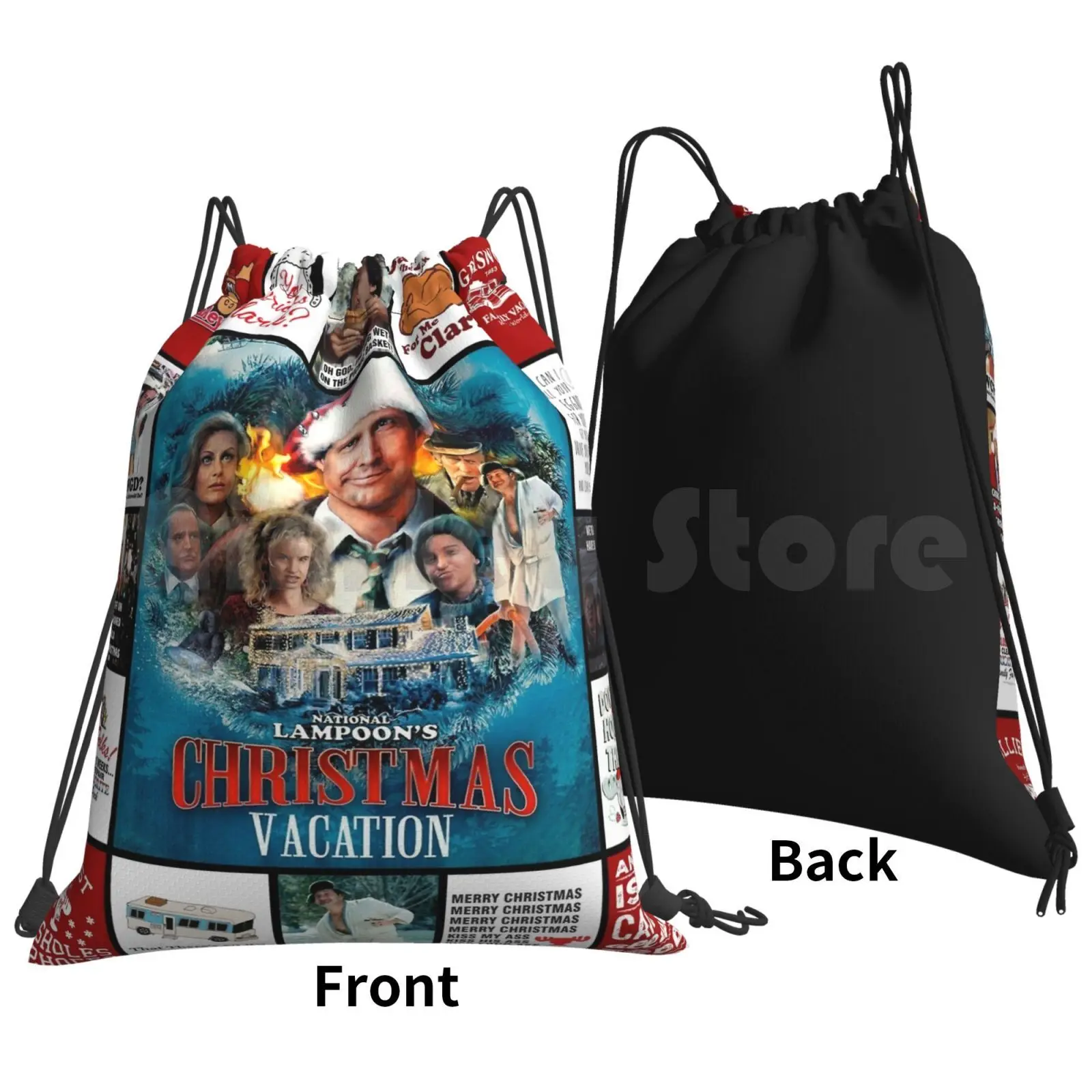 National Lampoon Christmas Vacation Backpack Drawstring Bags Gym Bag Waterproof Christmas Christmas Vacation Vacation