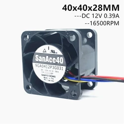 New San Ace 40mm 4cm Server Fan 4028 40X40X28mm 9GA0412P3G031  Server Case Cooling Fan 12V 0.39A Cooling Fan 16500RPM 4PIN
