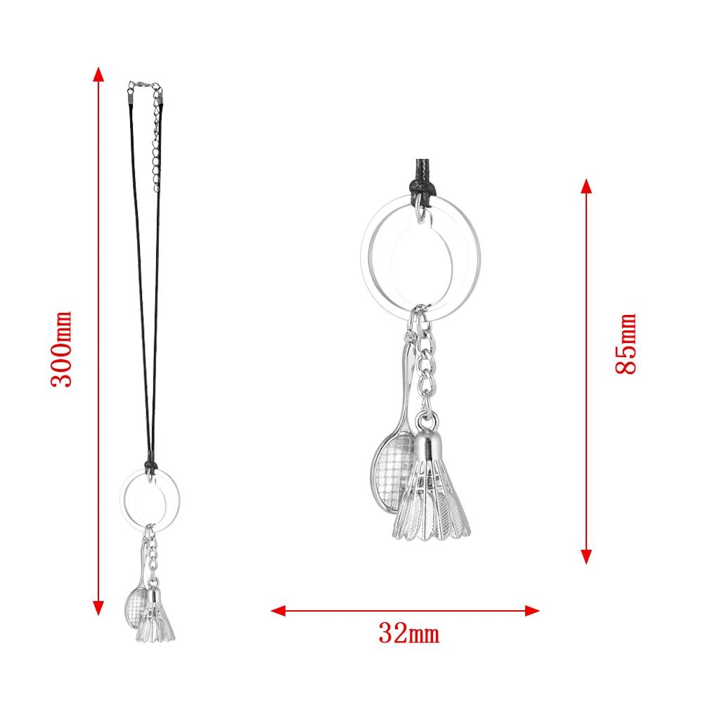 Car Pendant Badminton Shuttlecock Racket Ornaments Hanging Auto Interior Rear View Mirror Decoration Dangle Trim Accessory