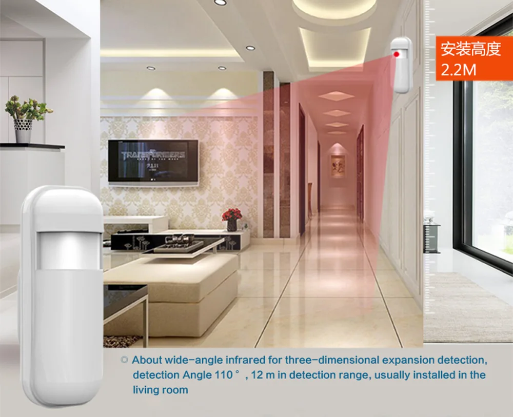 Wireless Infrared Motion Detector 433MHz EV1527 for Home Alarm System PIR Motion Sensor Detector