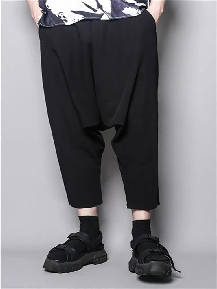 

Spring and summer street solid color dark black design hip-hop loose harem pants hip hop large-scale flying squirrel pants male