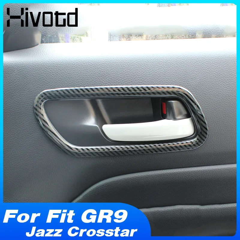

Hivotd Inner Door Handle Cover Interior Bowl Cup Circle Trim Frame Modification Accessories For Honda Fit GR9 Jazz Crosstar 2021