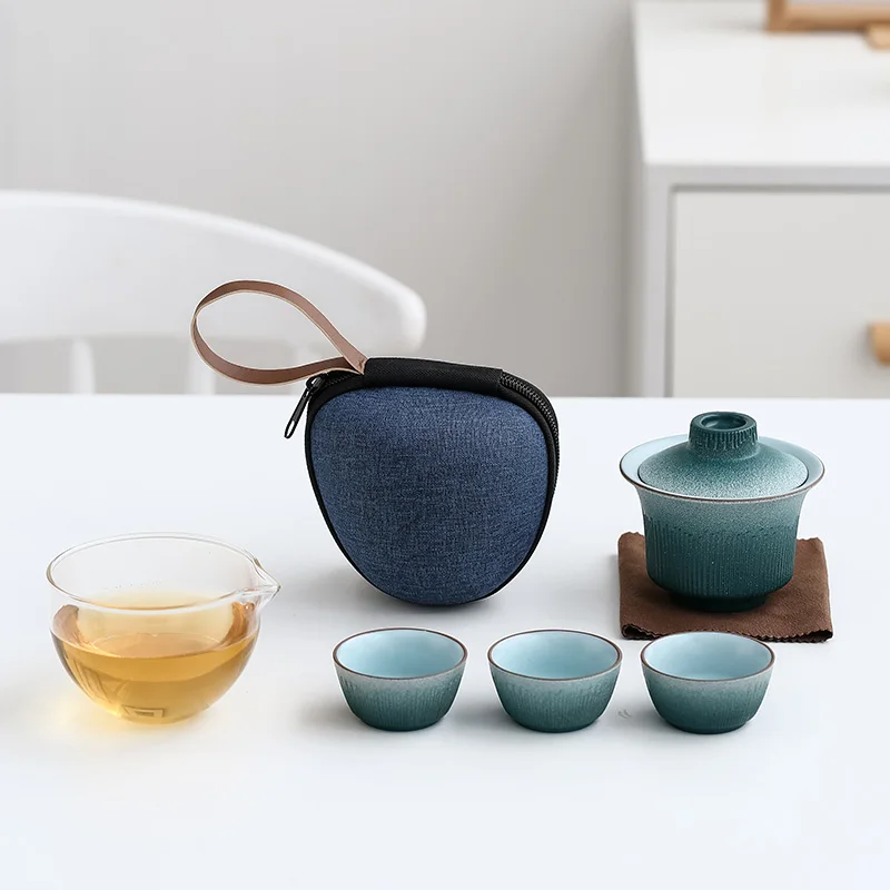 

TANGPIN TEA-Glass and Ceramic Travel Teaset, Drinkware, Teaset