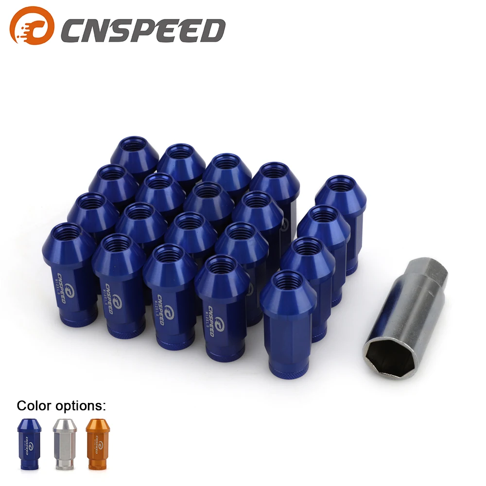 7075-T6 Aluminum Anti Theft wheel lock Lug Nuts M12X1.5 HEX 19mm Racing car 20pcs Wheel Nuts +1 security key car modification