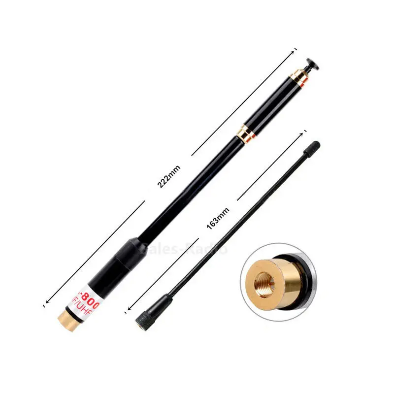 Oppxun Telescopic AL-800 SMA-Male Antenna VHF UHF YAESU VX-6R Baofeng UV3R WalkieTalkie