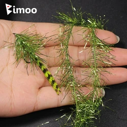 Bimoo 8packs 3.5cm Width Long Hair Ice Chenille Crystal Flash Fly Tying Material for Saltwater Streamer Fly Marabou Jig Lure