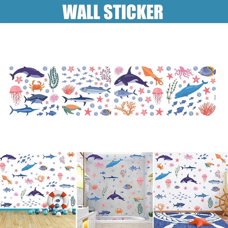Sea World Peel En Stick Muurstickers Fishes & Zee Planten Pvc Stickers Cartoon Thuis Window Wall Art Voor Nursery badkamer Gdeals